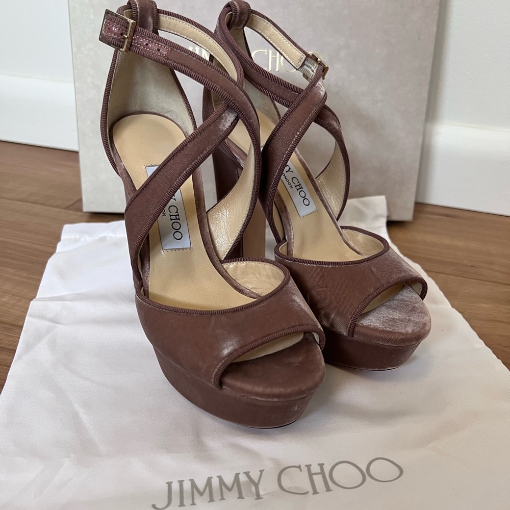NWB Jimmy choo april 120 in pink velvet - Picture 4 of 6